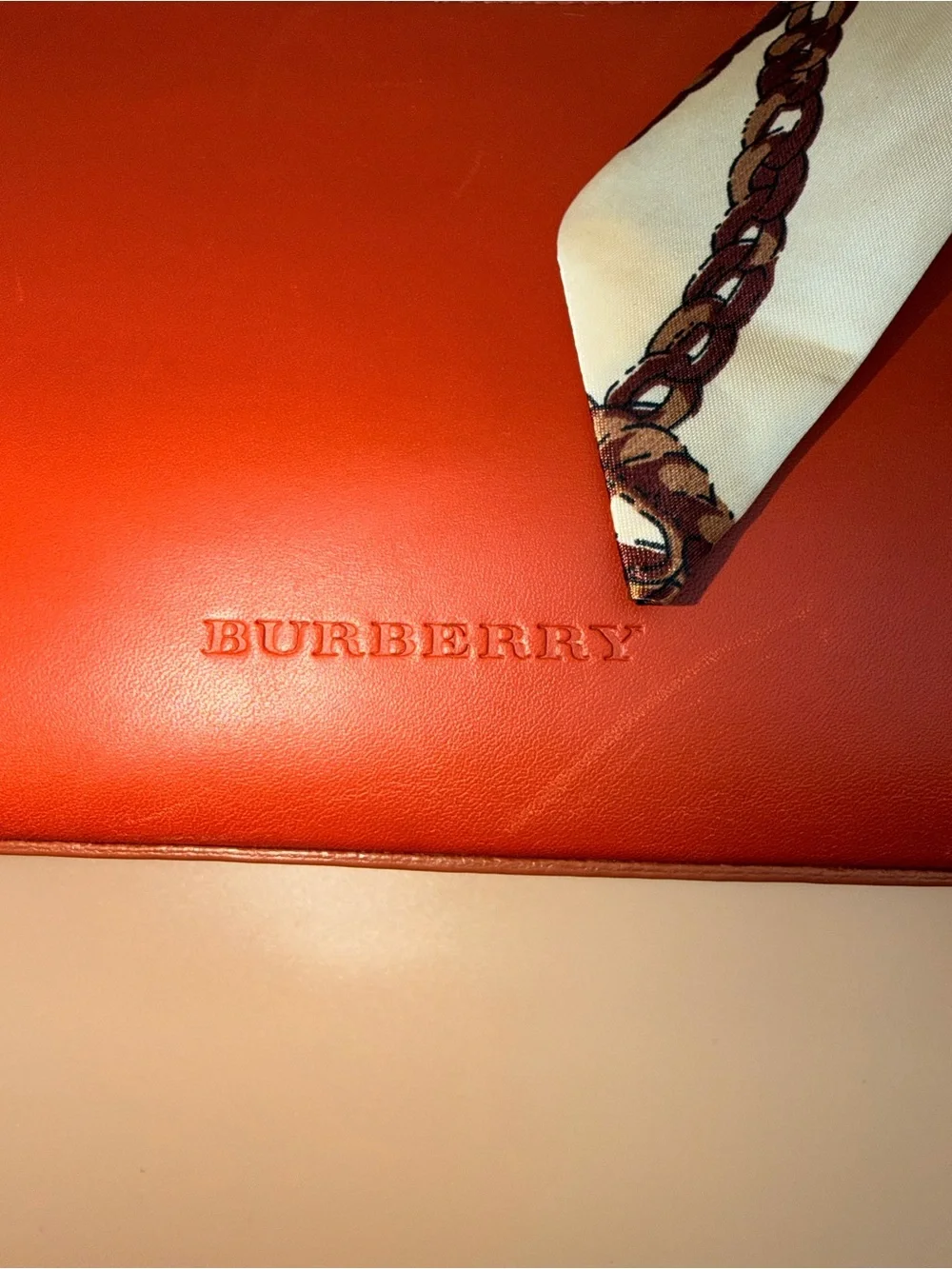 Burberry Vintage Terracotta Leather Shoulder Bag Nova Check Lining
